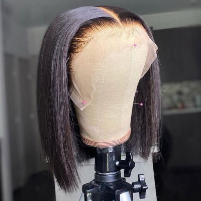 China Wholesale Raw Brazilian Straight Bob Wigs Hd Full Lace Front Wig Virgin Hair Short Lace Frontal Closure Wig For Black Women for sale