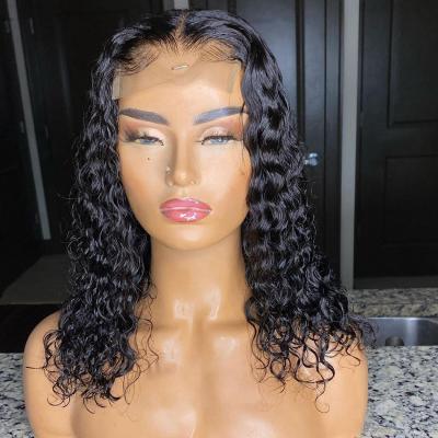 China Cheap Swiss Transparent Lace Front Wig Vendor Wave Wave Bob Wig Raw Brazilian Virgin Hair Hd Full Lace Deep Curly Frontal Wig for sale