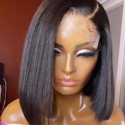 China Wholesale Cheap Hd Straight Bob Wig Raw Inidan Virgin Short Hair Full Lace Front Wig Human Hair Bob Wigs For Black Women for sale