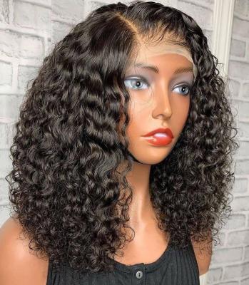 China Bob Wig Human Hair Hd Full Lace Front Wig Cheap Brazilian Virgin Hair Afro Kinky Curly Transparent Lace Frontal Wave Wig Seller for sale