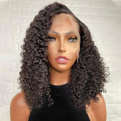 China Yeswigs Bob Wig Vendor Raw Brazilian Virgin Hair Cheap Afro Curly Short Curly Full Lace Hd Human Hair Bob Lace Front Wig for sale