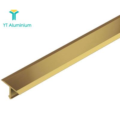 China Tile Protection Tile Decoration Swept Aluminum T Shaped Tile Edge Trim Threshold Trim T Bar Door Strip for sale