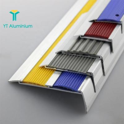 China Double 90cm Length Contemporary Aluminum Anti Slip Rubber Stair Nosing For Stair Surround for sale