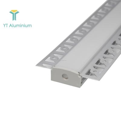 China Decorations Trimless Recessed Aluminum LED Channel With Flange For 20mm LED Strip Drywall LED Profile for sale