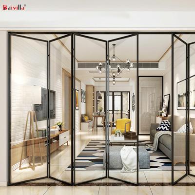 China Modern Australian standard aluminum ultra slim industrial design profile folding doors frame accordion door for sale