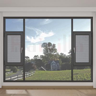 China Aluminum Swing Baivilla Window With Mosquito Net Double Glazing European Style Casement Windows for sale