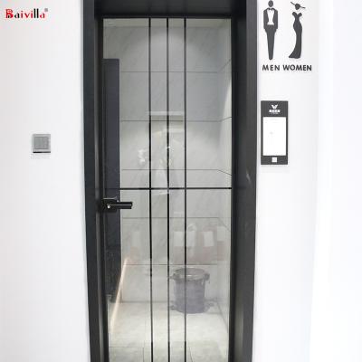 China Modern Powder Aluminum Frame Coating Glass Swing Door, Bathroom Waterproof Tempered Glass Door Malaysia Hot Sale for sale