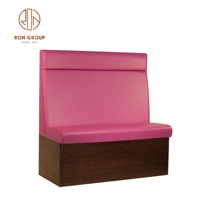 China Modern Customized Pink Color Hotel Dining Furniture Booth Soft Cafe Restaurant Sofa Deck for sale