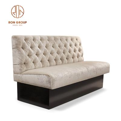 China White Modern Rice Restaurant Booth Seating Modern Fabric Sofa Booth for sale