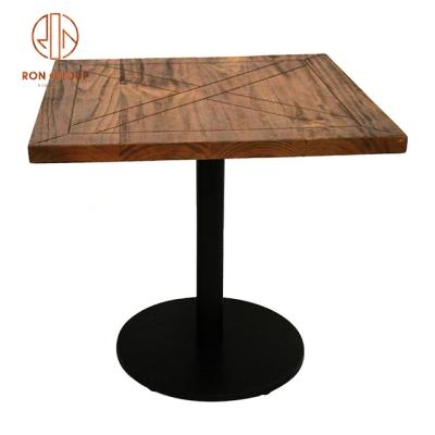 China Wholesale Price Modern Custom Outdoor Coffee Shop Furniture Square Solid Wood Coffee Top Dining Table for sale