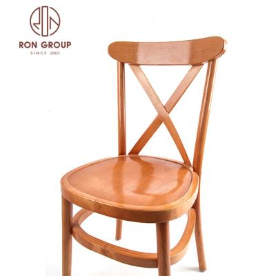 China High Quality Events Furniture Professional Wedding Crossback Chairs Solid Wood For Sale for sale