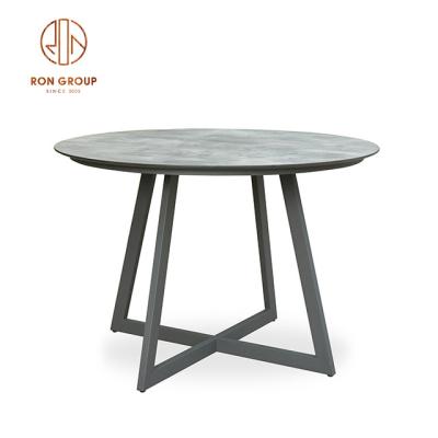 China Modern aluminum round table restaurant tables and chairs for sale