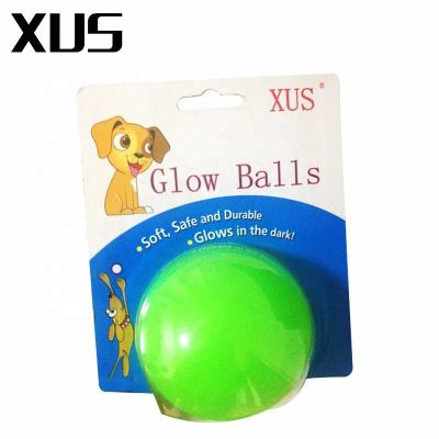 China Sustainable Durable Safe Playing Dark Glow PVC Ball Dog Toys for sale