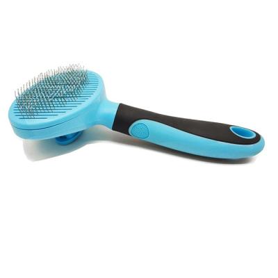 China Sustainable Self-Cleaning Dog Brush Grooming Slicker Brush for sale