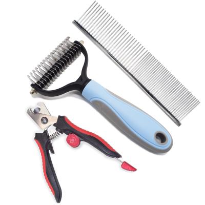 China Viable Dog Grooming Kit Include Dog Nail Clipper + Dog Comb + Trimmer for sale