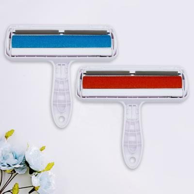 China Best Price Pet Hair Remover Brush Viable Two-Way Self-Cleaning High-Effective Self-Cleaning Roller Adhesive Fiber Remover Brush for sale