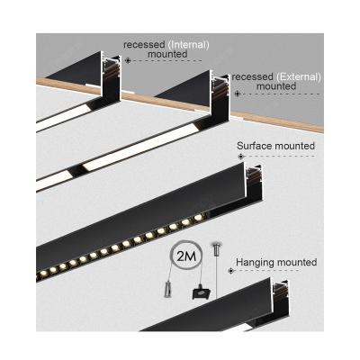 China Modern Patented 220V Smart Lights Linear System Magnetic Track System With Black And White Color Magnetic Track Light for sale