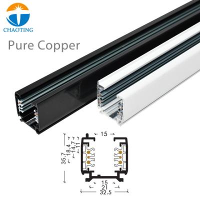 China Nice 2022 New Product 1m 1.5m Appearance 4 White Lighting Track System 2m Black Wires LED Track Rail For Commercial Spot Light for sale