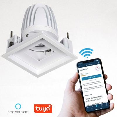 China Thermal Dissipation Wifi Square Spotlights Black And White Downlights For Bathroom Mounted for sale