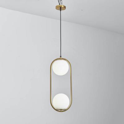 China Modern Nordic Double Ring Ball Chandelier Luxury Modern Aisle Bedroom Hotel Chandelier Pendant Light for sale