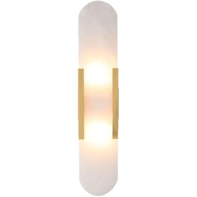 China Modern Indoor Nordic 80-90lm/w Hotel Bedside Reading Lamp Brass Marble Luxury Wall Lamp for sale