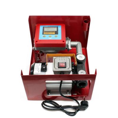 China Automotive industry 220v 550w self priming electric fuel oil transfer diesel pumps with digital flow meter 60L/min for sale