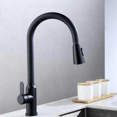 China Pull Out Spray AecTex Deck-Mounted Cold Water Mixer Tap Pull Down Pull Out Kitchen Water Faucet for sale