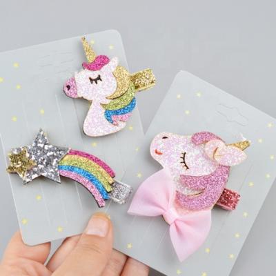 China Cloth Girler Star Hair Clips For Girls Fashion Kids Unicorn Cartoon Hairgrip Hair Accessories Hairpins drop shipping for sale