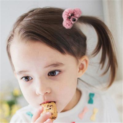 China New winter cute Korean fashion cute korean fashion hairpin plush hairpin cartoon kawaii 3D ponytail hair band with elastic band for sale