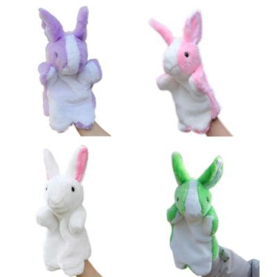 China Cute Cartoon Stuffed Doll Kids Glove Hand Puppet Rabbit Plush Bunny Finger Toys Stuffed Animal Doll Maker for sale