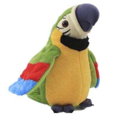 China Will Follow Electric Plush Toy Parrot Electric Recording Learn Talking Parrot Twisting Fan Wing Toy Plush Toys Birds for sale