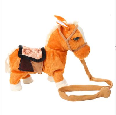 China Pony Sing And Dance Horse Leash Horse Simulation Walking Machine Electronic Horse Plush Electric Toy for sale