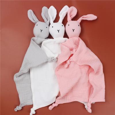 China Little Bunny Baby Bib Lovely Bunny Canvas Baby Bib Washable Cotton Burp Cloth Eating Towel for sale