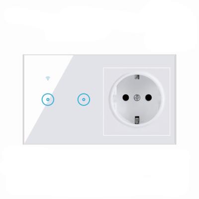 China 1 2 3 4 Strip Tuya WiFi Smart Home Residential/Multi-Purpose EU EU UK USA Universal Socket Touch Lamp Switch Socket for sale