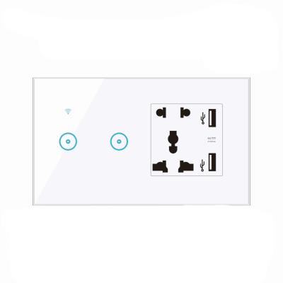 China Residential / Multi-Purpose WiFi Smart Home Touch Lamp Switch Socket With UK USA European Standard Plug Outlet for sale