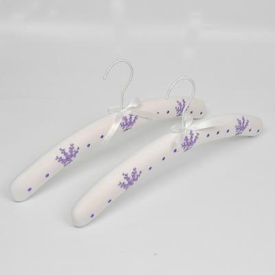 China Hotel / wedding dress and more European fashion fabric embroidery padded coat hanger white coat hangers for sale