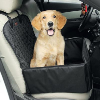 China Custom Printing Waterproof Durable Travel Dog Car Seat Cover Hammock With Viewing Mesh Window And Storage Pocket for sale