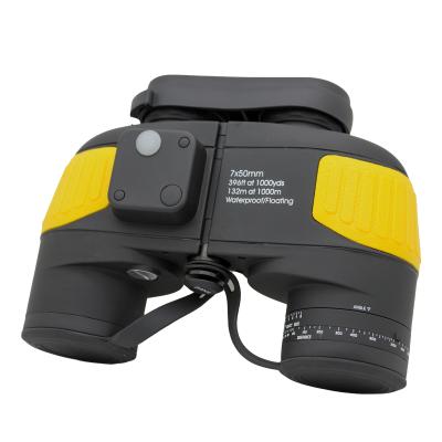 China 7x50 With Scan Operated Compass Marked Yellow Color For Search Rescue Personnel High Quality Clear Waterpoof Binoculars 200x80x150mm for sale