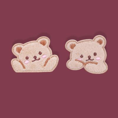 China Free Sample Viable Custom Patches Chenille Embroidery Iron On Bear Patches Custom Embroidery for sale