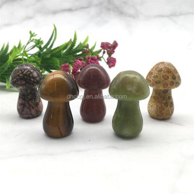 China Wholesale Natural Material 35mm Mushrooms China Mix Hand Made Crystal Carving For Decoration for sale