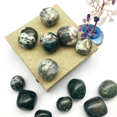 China China wholesale natural high quality moss agate tumbles crystal therapy carving for home decoration for sale