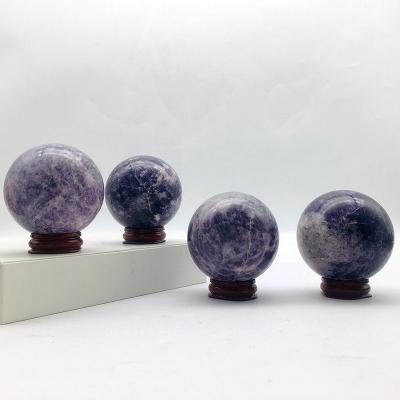 China Wholesale Natural Crystal Sphere China Gemstone Lepidolite Crystal Ball For Decoration for sale