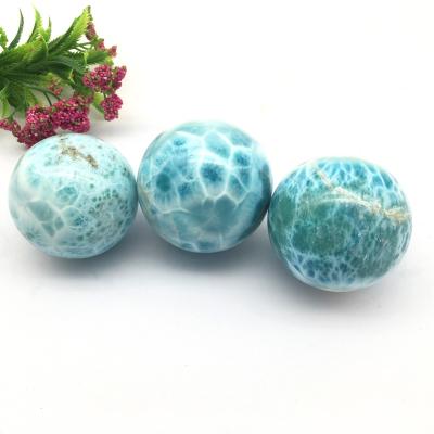 China Wholesale Natural Blue Crystal Stones Healing China Sphere Larimar Ball For Home Decor for sale