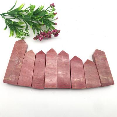 China China Wholesale Natural Loose Crystal Quartz Rhodonite Point Tower Healing Stone For Decoration for sale