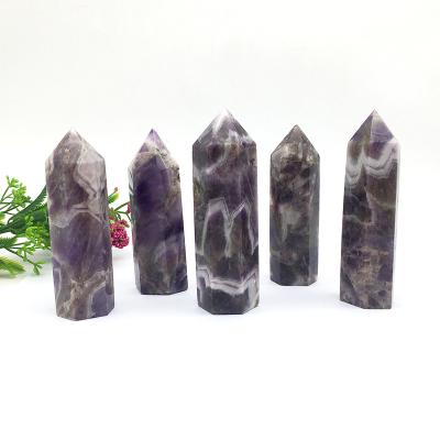 China China Wholesale Beautiful Crystal Natural Amethyst Dreamy Tower High Quality Crystal Dots For Decoration for sale