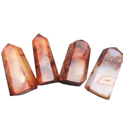 China China Wholesale Natural Carnelian Points High Quality Red Agate Rounds Gemstone Carving For Decoration for sale