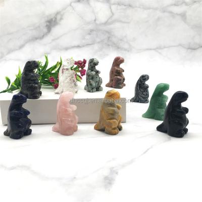 China Wholesale Cute Natural Dinosaur 2inch Natural Crystal Gemstone China Dinosaur Animal Carving Crafts for sale