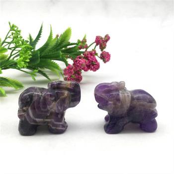 China Wholesale Natural Europe Amethyst Dreamy Elephants Handcrafted Crystal Crafts for Decoration and Gifts for sale