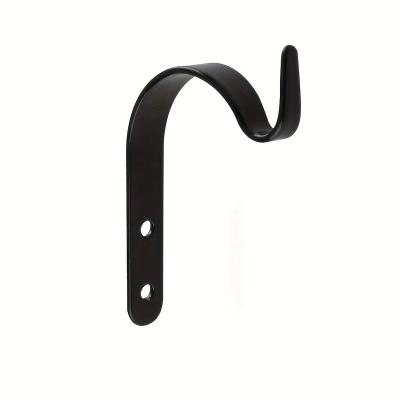 China Sustainable New Chinese Style Home Decoration Metal J-Shaped Black 71mm Iron Hook Painting Flower Basket Clothes Hook Accessories. for sale