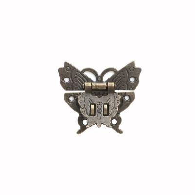 China Traditional Hot sale kitchen cabinet furniture door cabinet hidden door hinge antique butterfly box buckle alloy lock fittings for sale